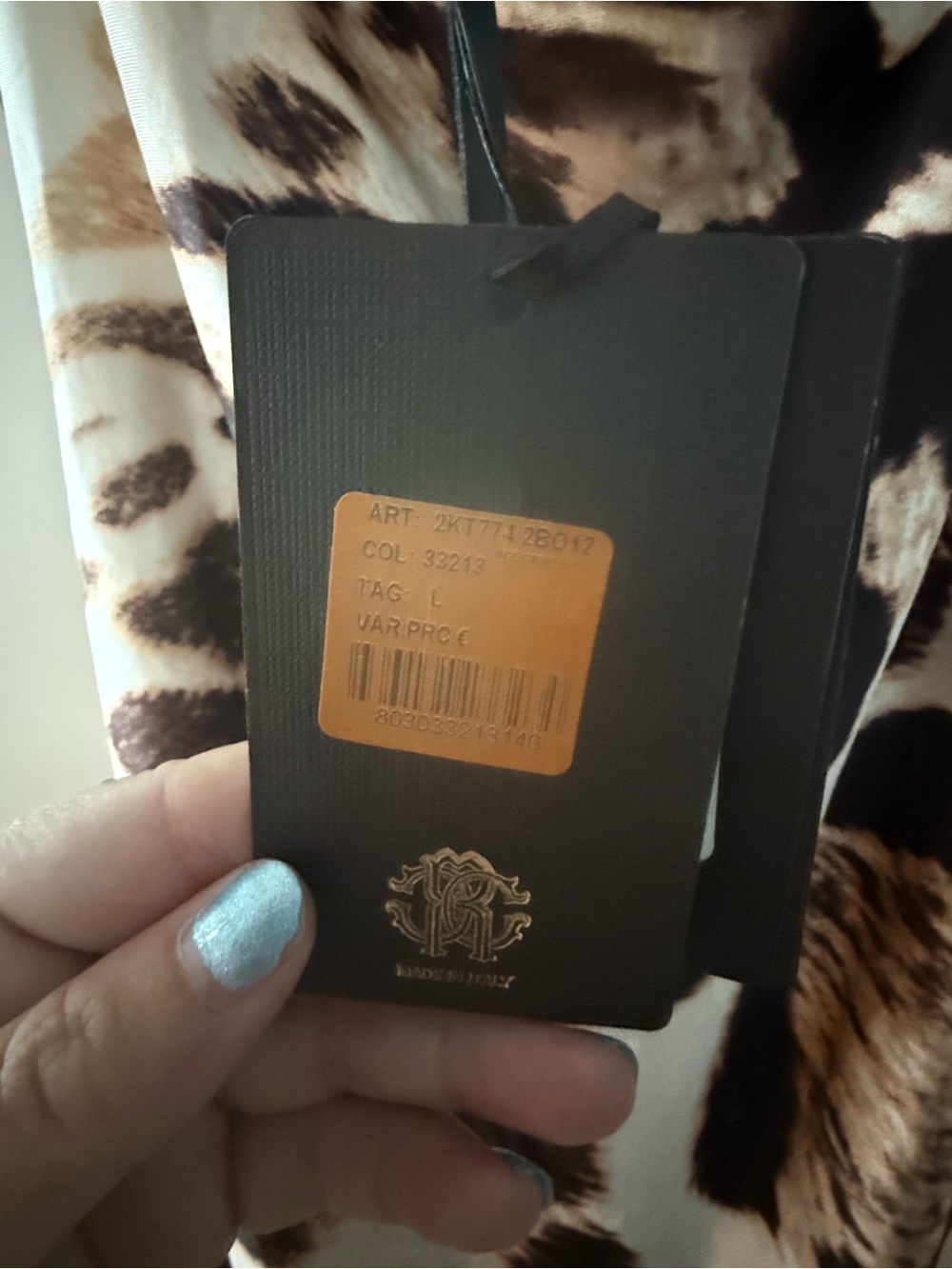 Roberto Cavalli Leopard Print Slip Dress in Beige, Brown & Black - Picture 4 of 5